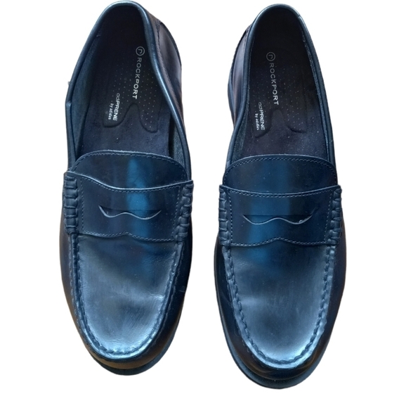Beautiful Men’s Black Leather Slip on Shoes Size 7,5 - Picture 1 of 6